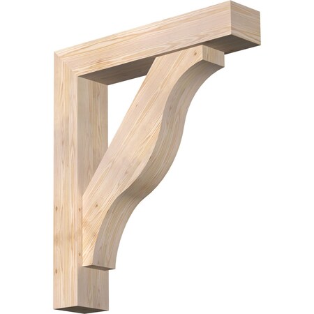 Ekena Millwork Funston Block Smooth Bracket w/ Offset Brace, Douglas Fir, 7 1/2"W x 38"D x 44"H BKT0806X38X44FST05SDF